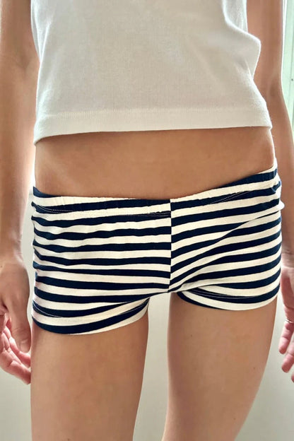 Casual Chic Stripe Skinny Low Waist Shorts