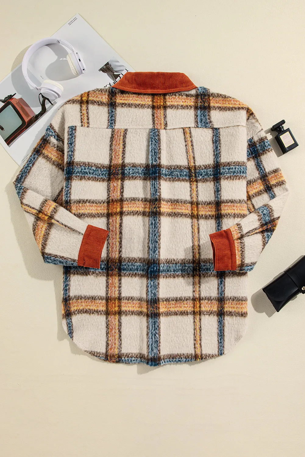 Damaris | Oversized checked button-down jacket