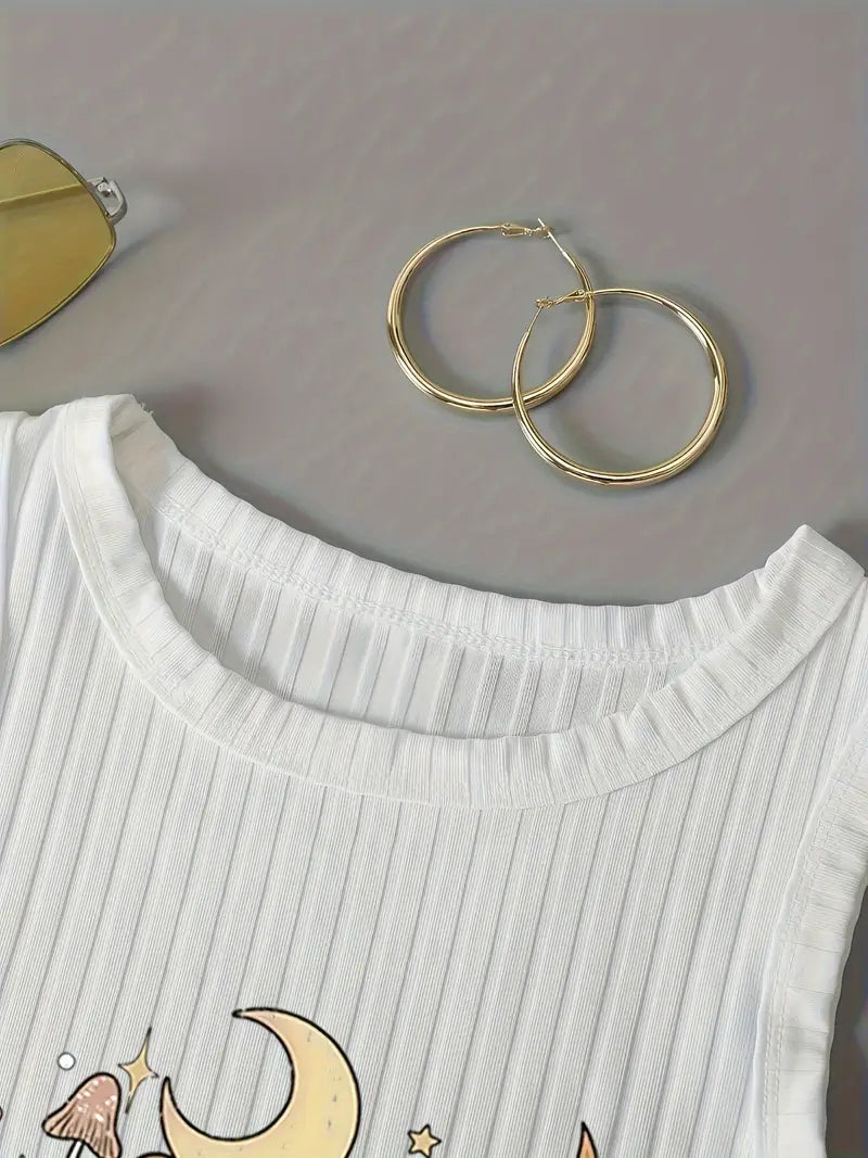 Nanda® | Ribbed Crew Neck Crop Top