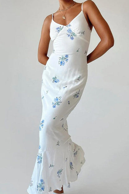 Floral Print Slim Cami Maxi Dress