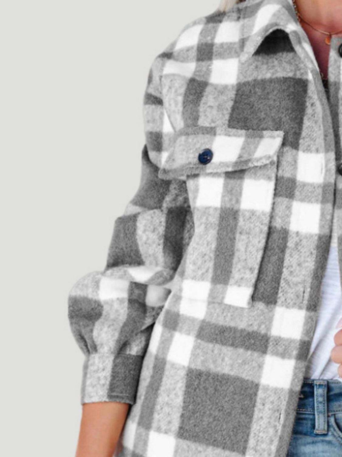 Adela | Checked, long-sleeved jacket with a collar