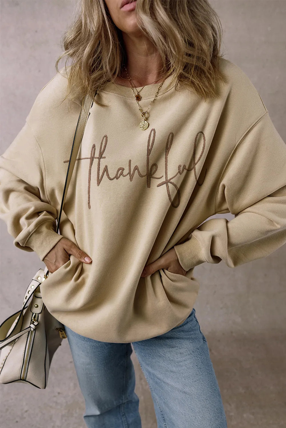 Frida | THANKFUL crew neck long sleeve sweatshirt
