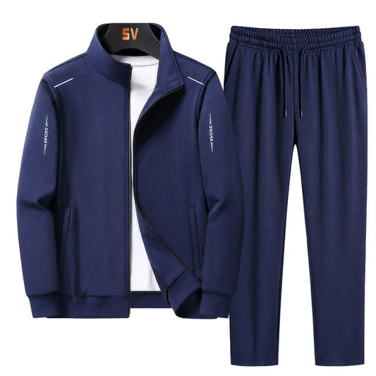 Men's Zip Up Two Piece Tracksuit Set with Jogger Pants and Athletic Jacket