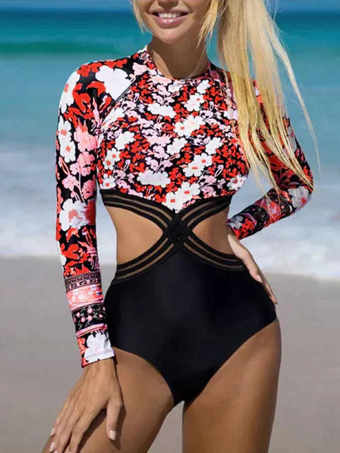 Krista® | Swimwear With Long Sleeves And Floral Print