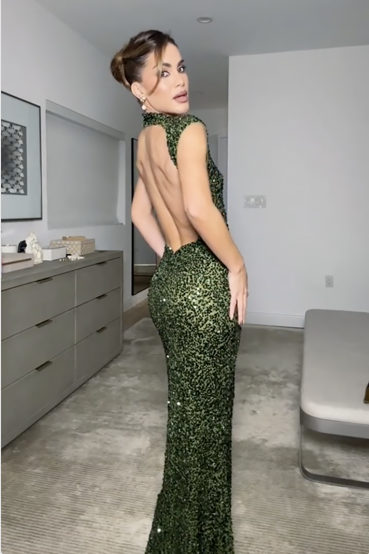 Rocío® | Elastic Sequin Backless Maxi Dress