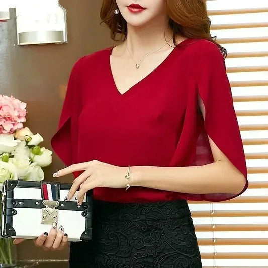Laurene® | Blouse With Short Sleeves And V-Neckline