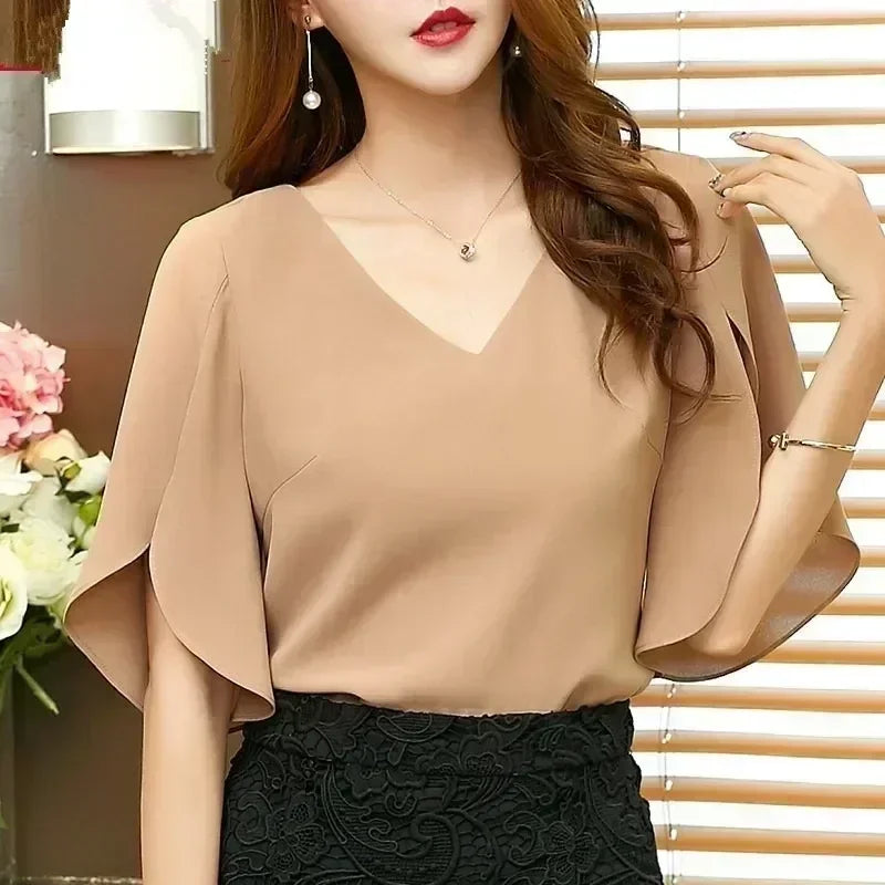 Laurene® | Blouse With Short Sleeves And V-Neckline