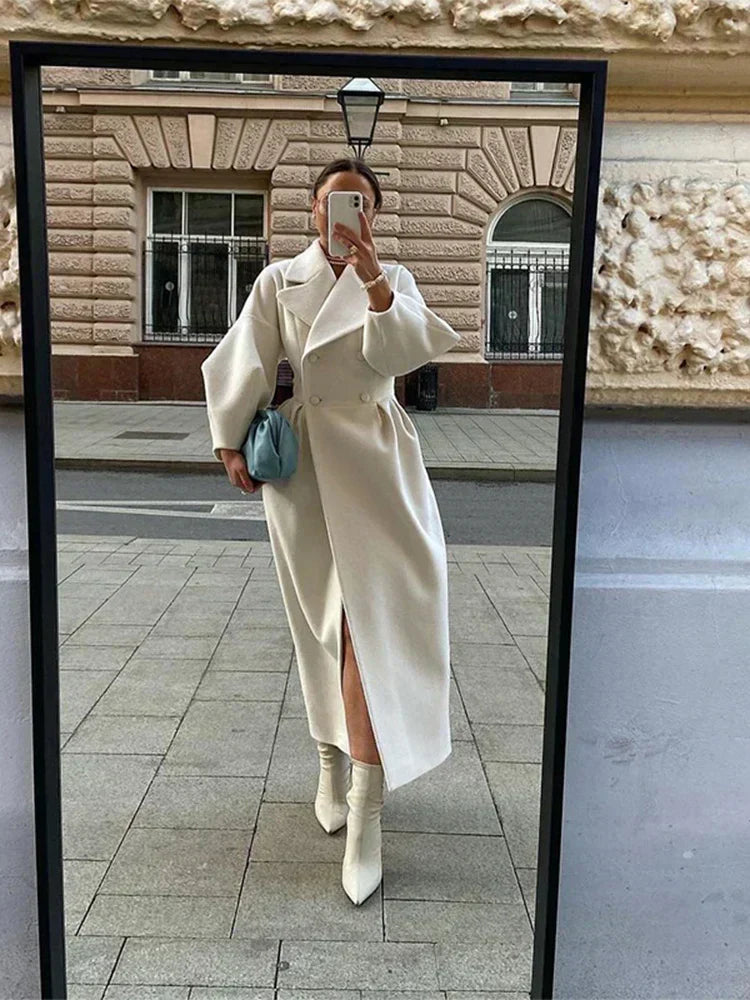 Dulce | Coat with puff sleeves and lapels