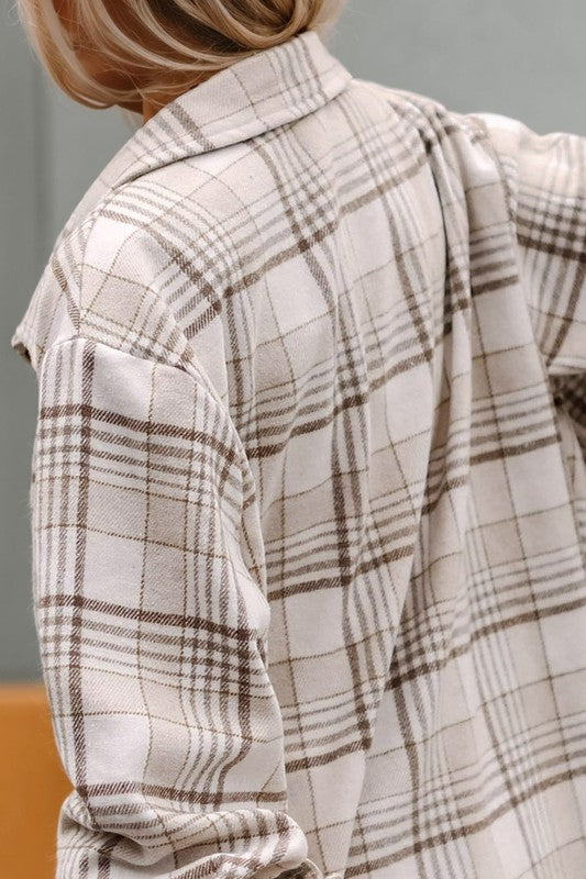 Olga | Checked, detachable hooded jacket with buttons