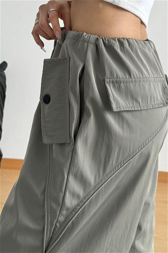 Solid Paneled Quick Dry Casual Pants