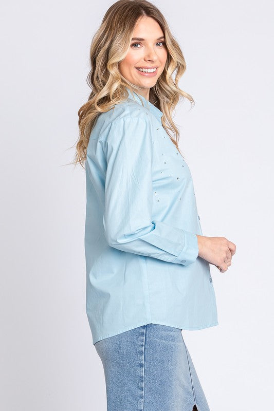 Erika | Shirt with rhinestone buttons