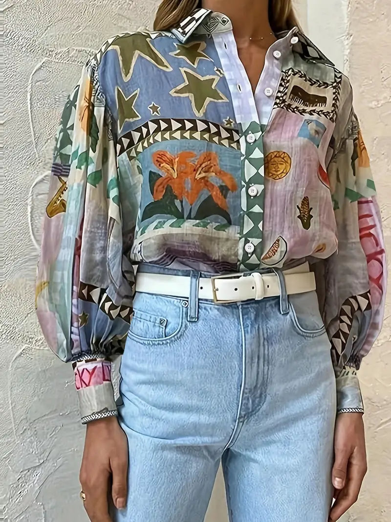 Silvia® | Long-Sleeved Artistic Blouse