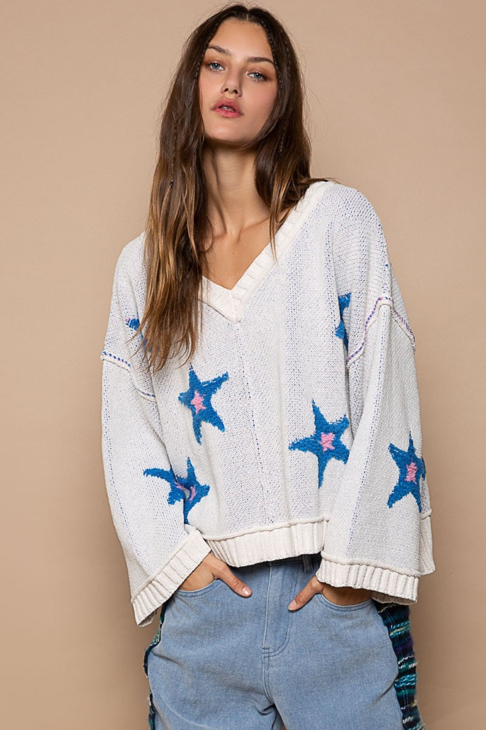 Greta | Long sleeve sweater with star patch