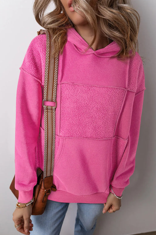 Julia | Long sleeve hoodie with exposed seam and dropped shoulder