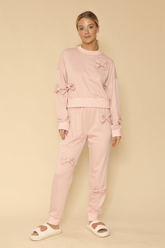 Helena | Crew neck sweatshirt with 3D bow
