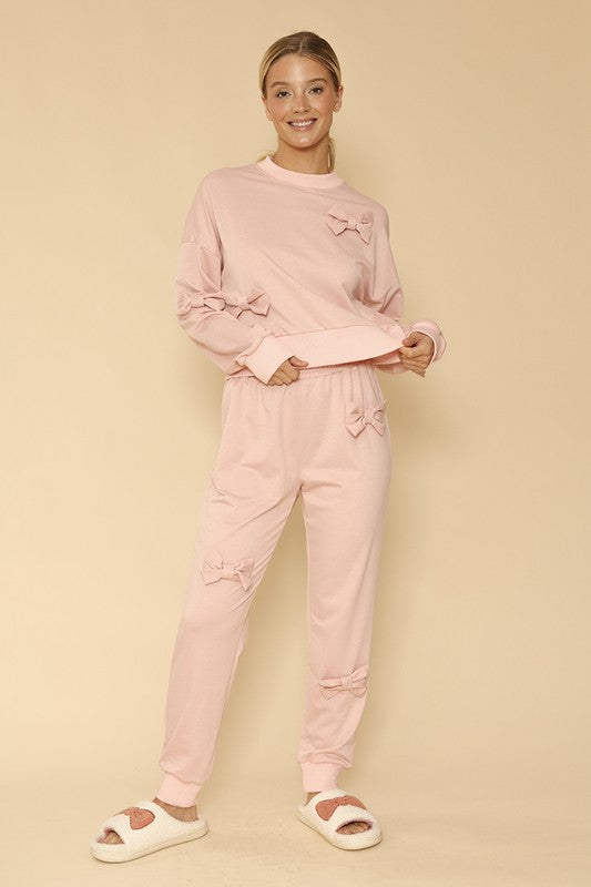 Fernanda | Crew neck sweatshirt with 3D bow