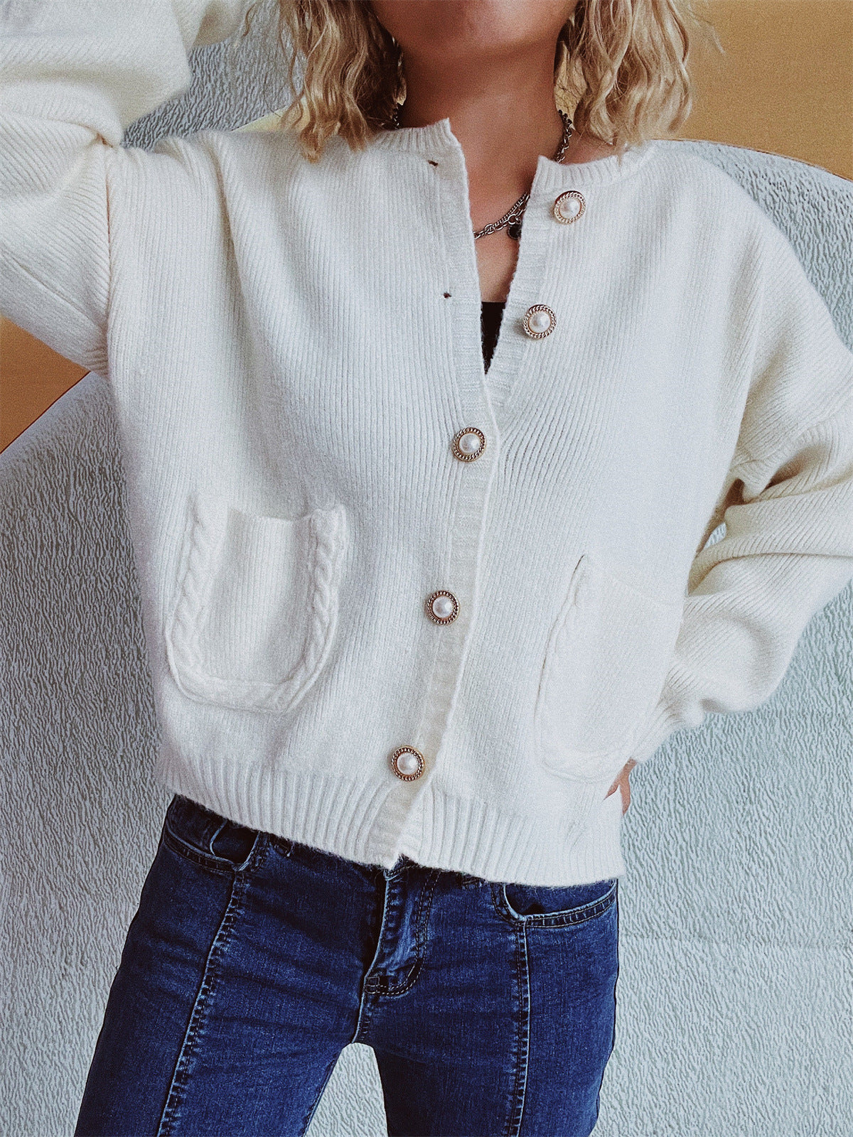 Helene | Long sleeve cardigan with buttons