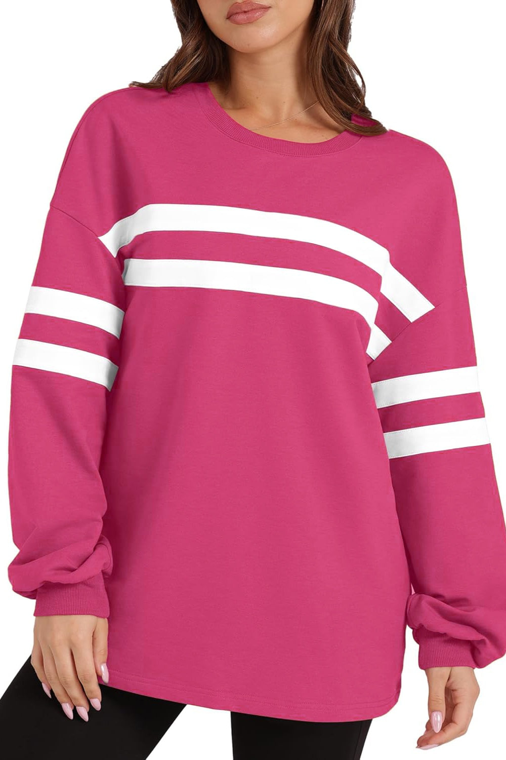 Sandra | Lovelet striped sweatshirt with a crew neck and dropped shoulders