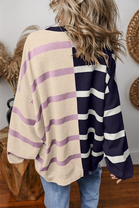 Greta | Oversized contrast printed top with dropped shoulders