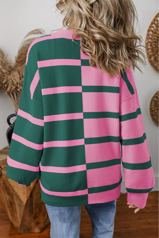 Greta | Oversized contrast printed top with dropped shoulders