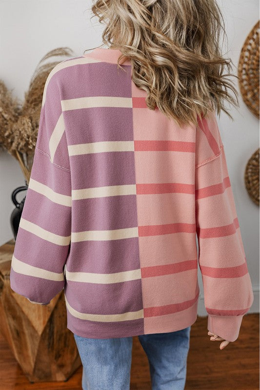 Greta | Oversized contrast printed top with dropped shoulders