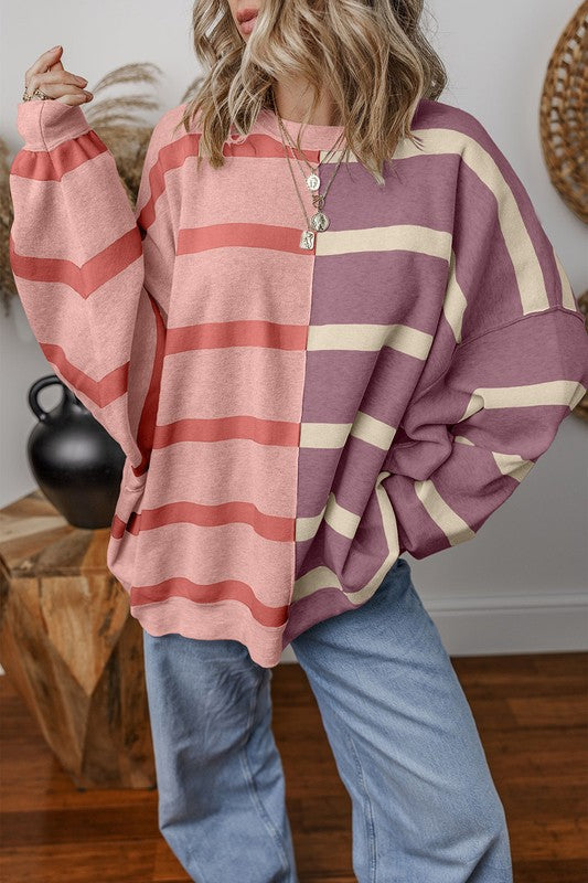 Greta | Oversized contrast printed top with dropped shoulders