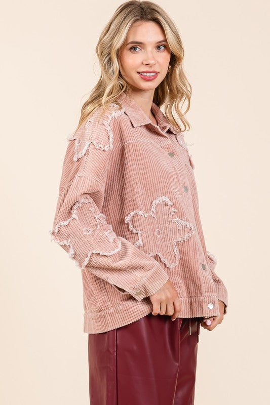 Julieta | Plus corduroy jacket with dropped shoulders