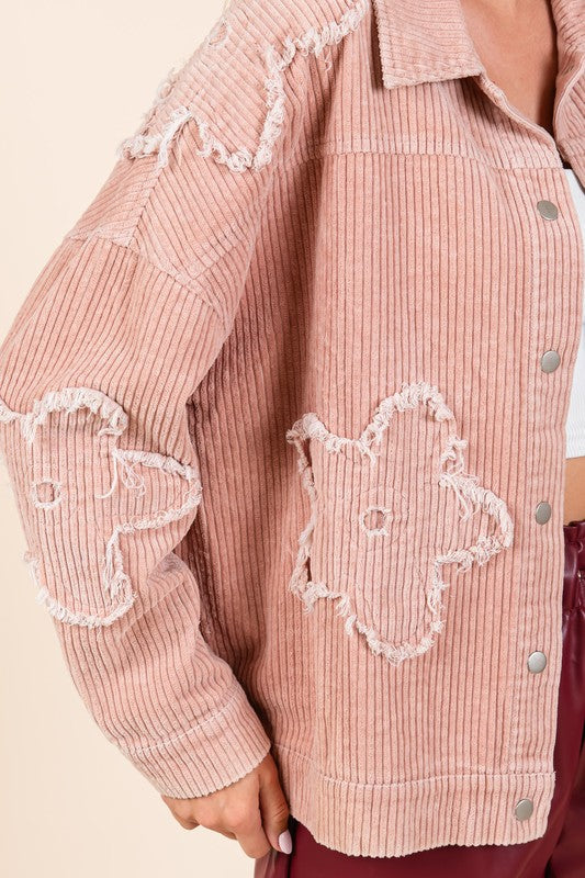 Julieta | Plus corduroy jacket with dropped shoulders