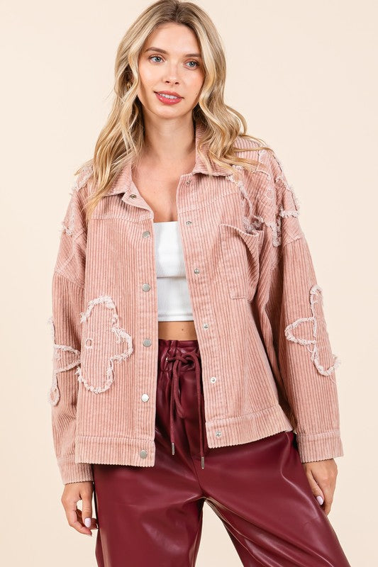 Julieta | Plus corduroy jacket with dropped shoulders