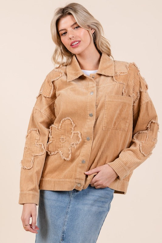 Julieta | Plus corduroy jacket with dropped shoulders