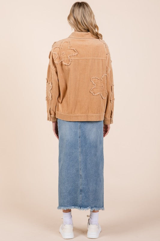 Julieta | Plus corduroy jacket with dropped shoulders