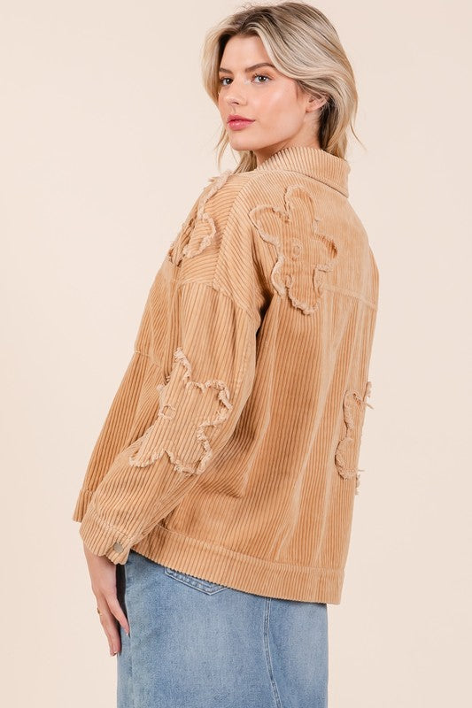 Julieta | Plus corduroy jacket with dropped shoulders