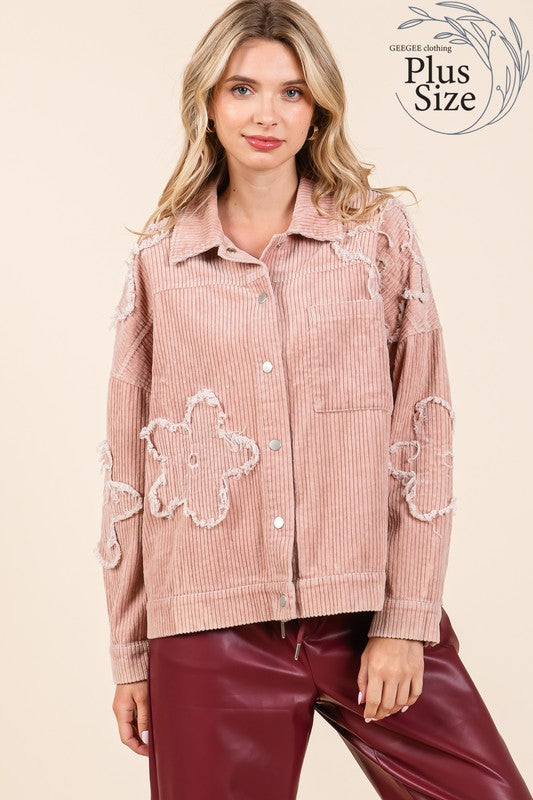 Julieta | Plus corduroy jacket with dropped shoulders
