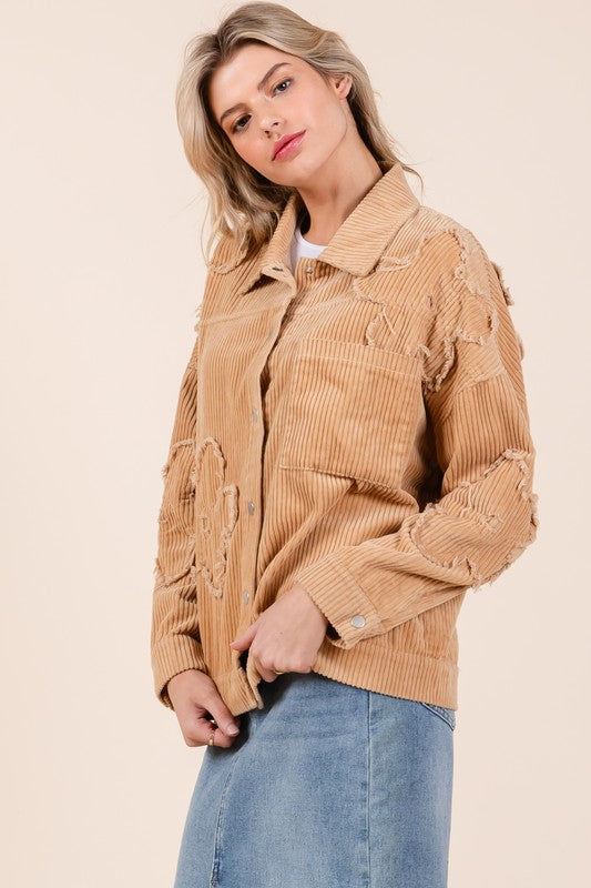 Julieta | Plus corduroy jacket with dropped shoulders