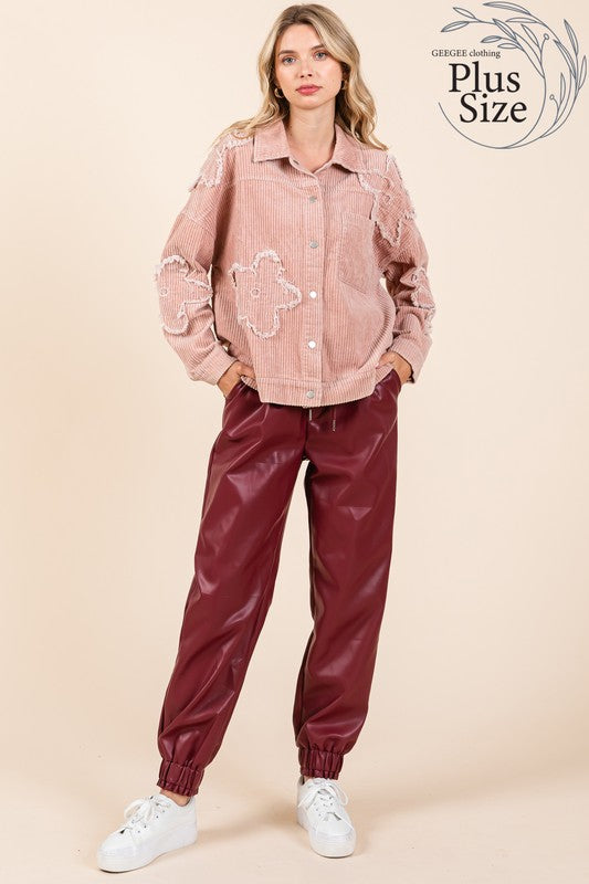 Julieta | Plus corduroy jacket with dropped shoulders