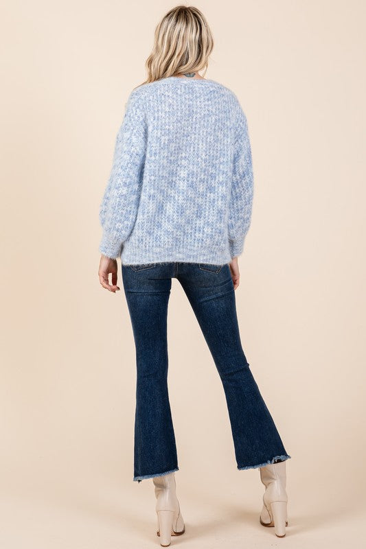 Melina | Heavy knit sweater with bow embroidery