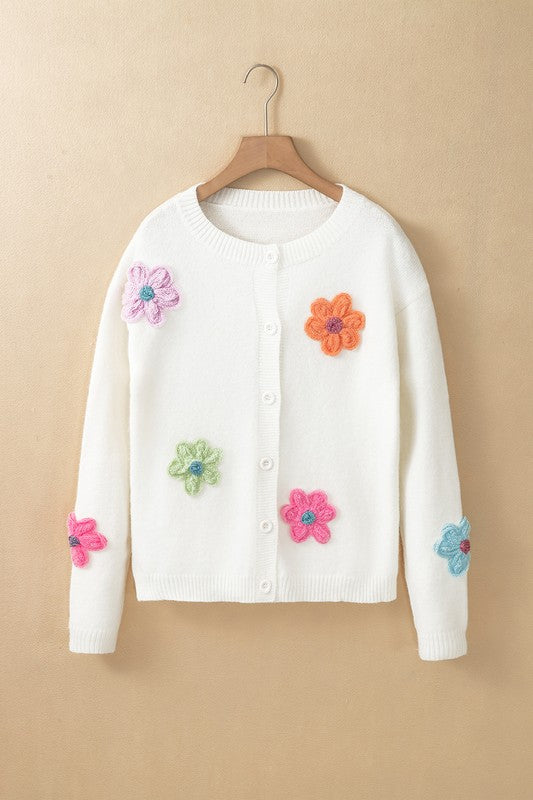 Tatiana | Cute cardigan with floral pattern and buttons