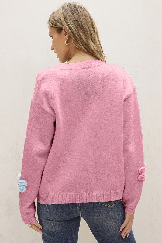 Tatiana | Cute cardigan with floral pattern and buttons