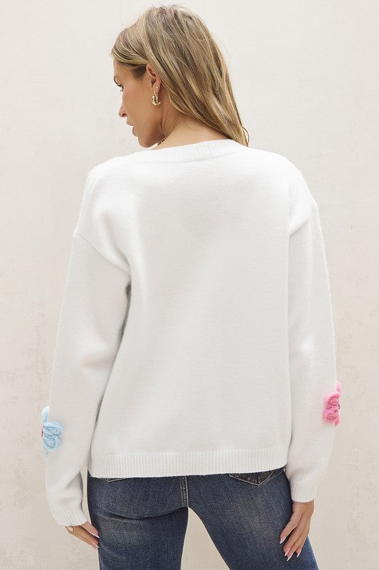 Tatiana | Cute cardigan with floral pattern and buttons