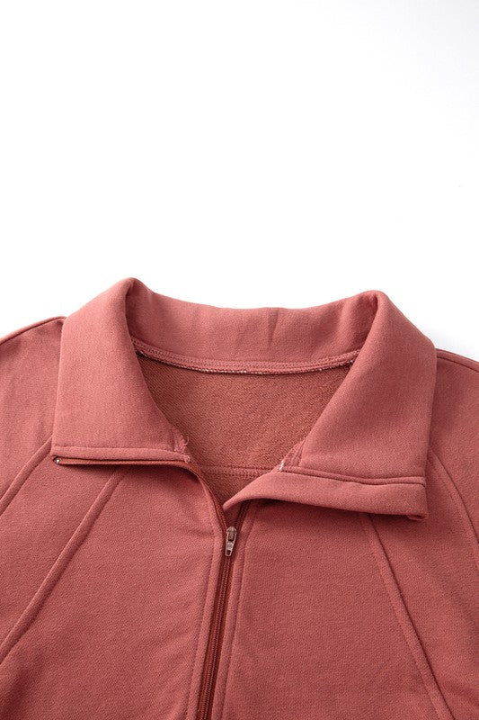 Emma | Sweatshirt with a stand-up collar and ribbed thumbhole sleeves