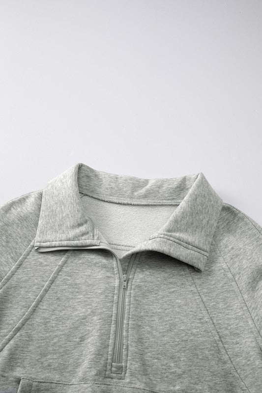 Emma | Sweatshirt with a stand-up collar and ribbed thumbhole sleeves