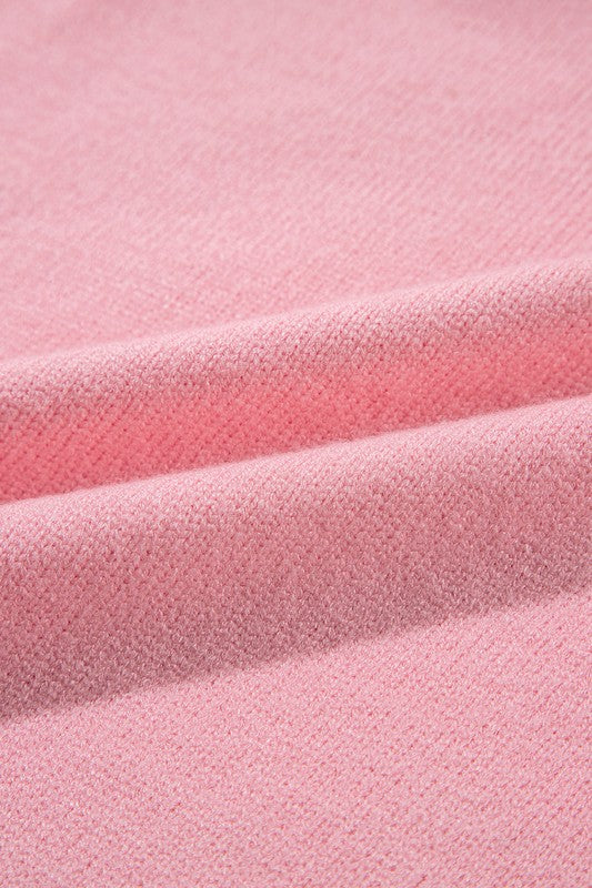 Doris | Knitted sweater with a notched neckline and a floral pattern