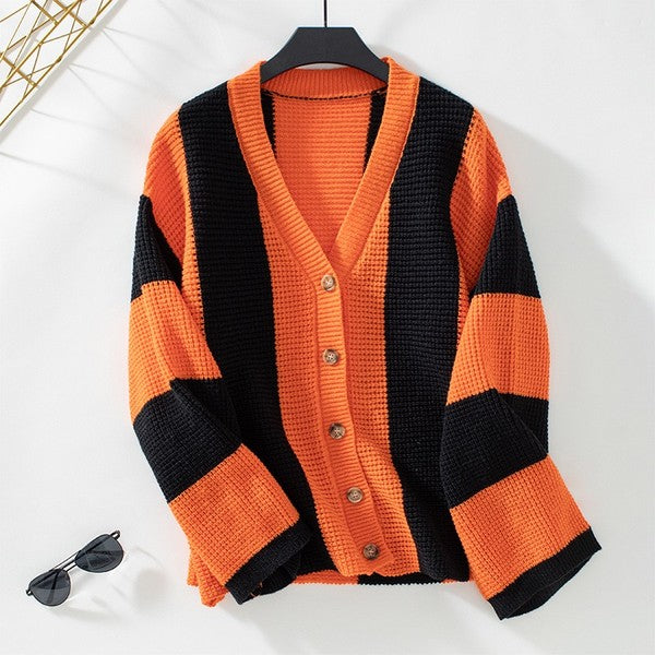 Fabienne | Color block stripe cardigan