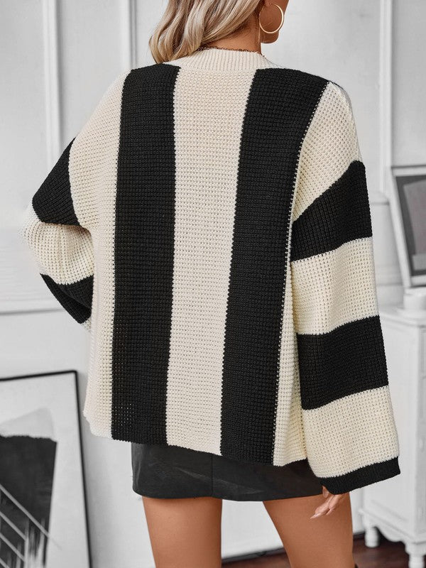 Fabienne | Color block stripe cardigan