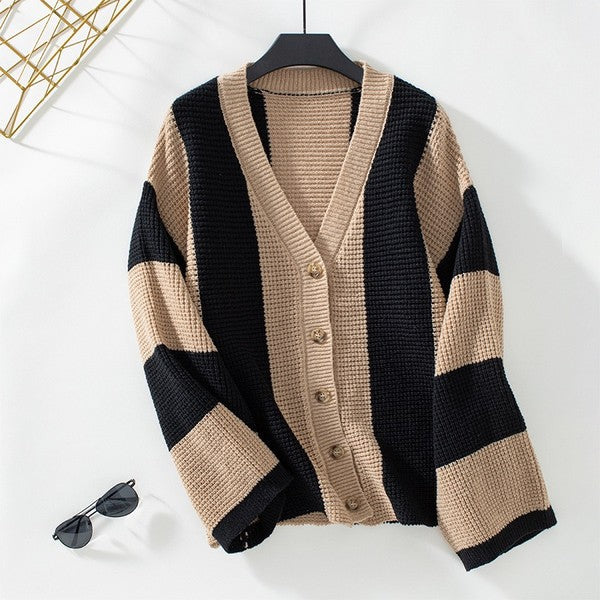 Fabienne | Color block stripe cardigan
