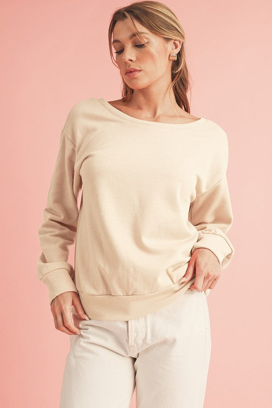 Pilar | Maroon bowknot dewback crew neck sweatshirt