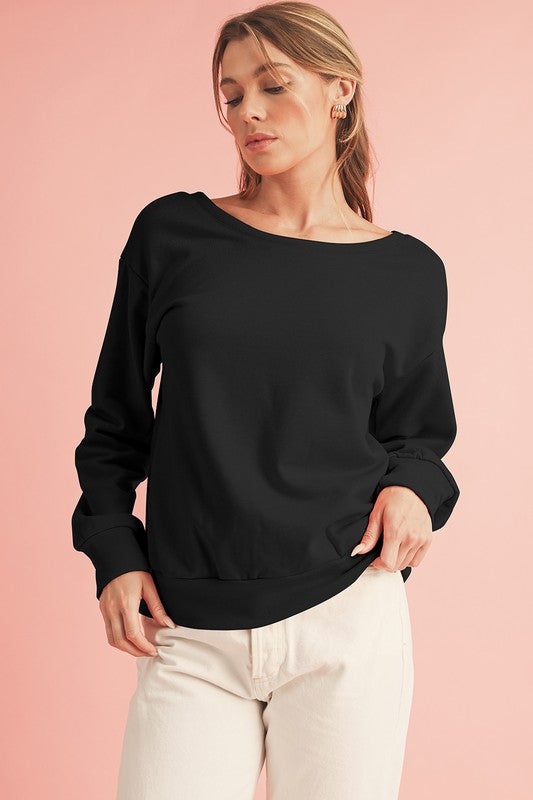 Pilar | Maroon bowknot dewback crew neck sweatshirt