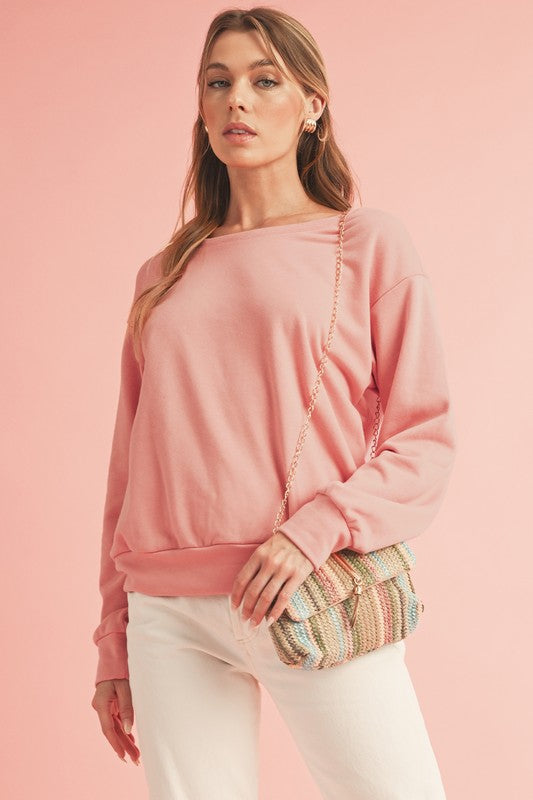 Pilar | Maroon bowknot dewback crew neck sweatshirt