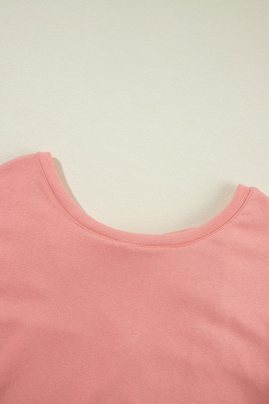 Pilar | Maroon bowknot dewback crew neck sweatshirt