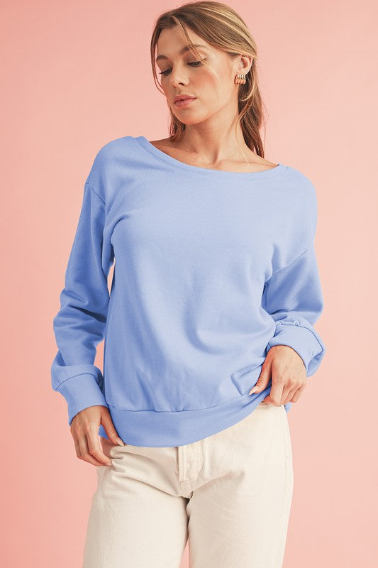 Pilar | Maroon bowknot dewback crew neck sweatshirt
